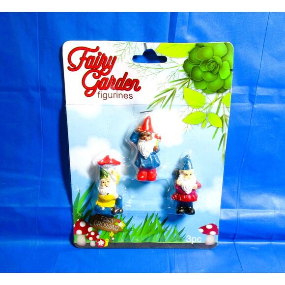 Fairy Garden Gnome Figurines Patriotic Set DIY Yard Art Table Display - Picture 1 of 1